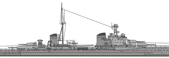 Корабль RN Bolzano [Heavy Cruiser] (1932) - чертежи, габариты, рисунки